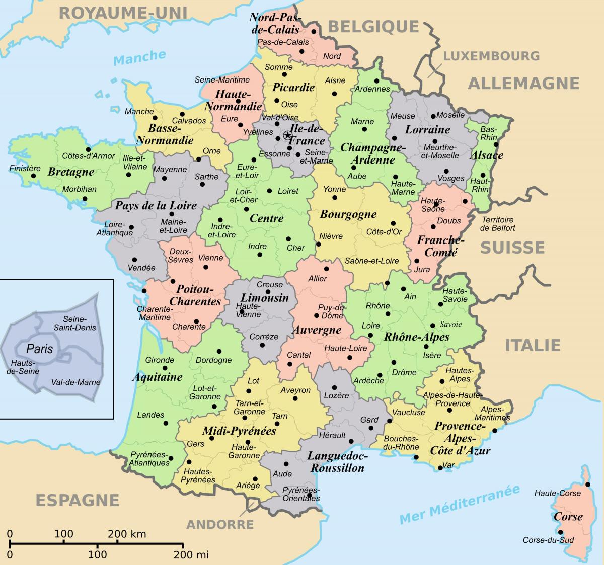 Interaktiv karta över Frankrike - Saker att se i Frankrike karta